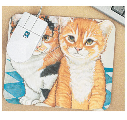 Cat Calico and Tabby Couple Mouse Pad