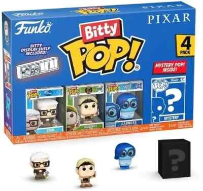 FUNKO Bitty POP! Pixar: UP OR Monsters, Inc. 4-Pack, Includes MYSTERY FIGURE!
