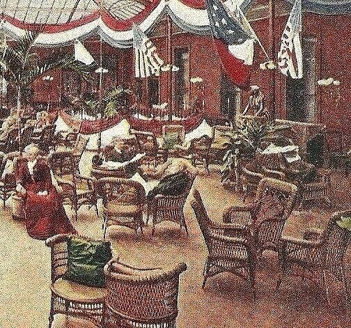 PALM GARDEN ST CHARLES HOTEL 1910 New Orleans Postcard La