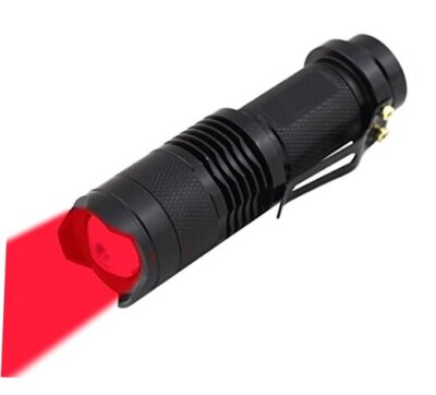 High Power 1 Mode Red LED Flashlight, Single Mode Red Flashlight, Red Light 