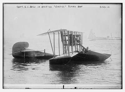 Photo:Capt. E.C. Bass in British ''Curtiss'' Flying Boat