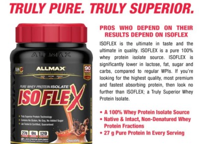 ISOFLEX , Pure Whey Protein Isolate, Chocolate Peanut Butter, 2 lbs (907 g)