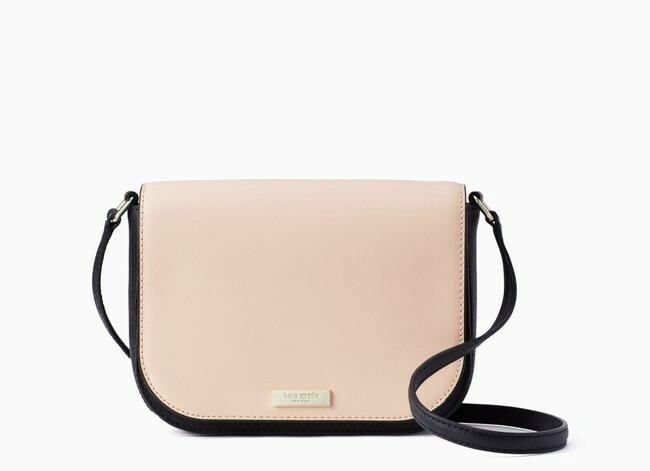 Kate Spade New York 250730 Womens Laurel Way Crossbody Bag Warm Vellum/Black