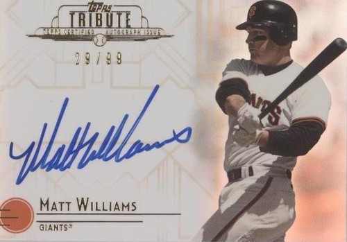 Matt Williams (2024) Topps Tribute #TA-MW Autograph Gold S# 73/75 
