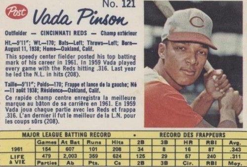 1962 Post Canadian - Vada Pinson #121