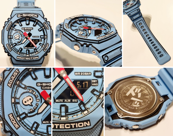 Pre-owned Casio G-shock Manga Theme Ga-2100mng-2ajr Men's Watch Octagon Blue Japan Limited
