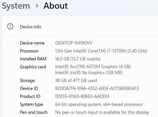 Dell XPS 15 9530 i7-13700H 16GB 512GB A370M 15.6" Win11 Pro - Thumbnail 16