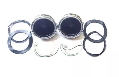 Pair Of 7" Lucas Type Metal Headlamp Headlight Bowl Bucket + Adjuster Morris