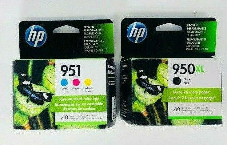 4-PACK HP GENUINE 950XL BLACK & 951 COLOR INK OFFICEJET PRO 8100 SEALED Box 