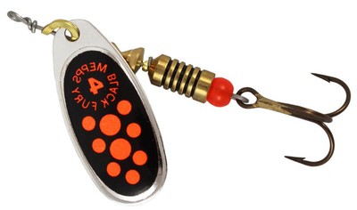 Mepps Black Fury Orange Dot / Silver #4 / 8g
