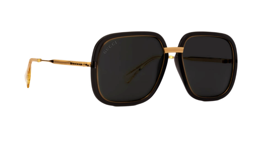 Pre-owned Gucci Epilogue Gold Gray Rectangular Oversized Gg0905s 001 Retro Sunglasses