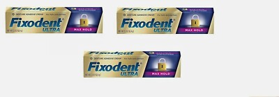 Fixodent Ultra Max Hold Dental Adhesive 2.2 oz (3 pack)