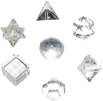 Clear Quartz 7Pcs Platonic Solids Crystal Geometry Set Healing Chakra Stone