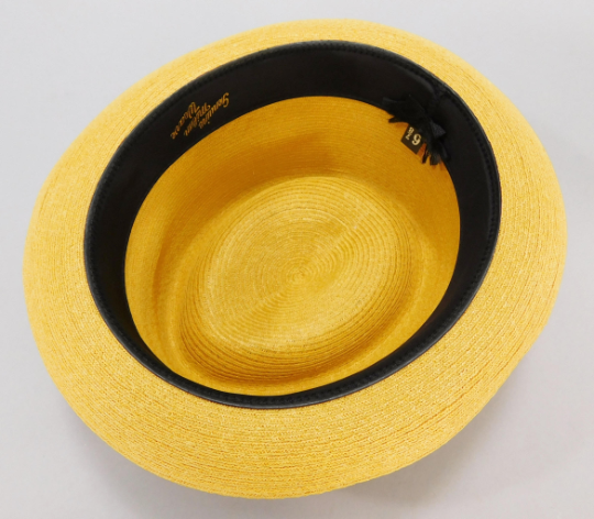 1950s-60s Vintage Milan Straw Porkpie Hat / Short Brim High Crown / Size 6-7/8