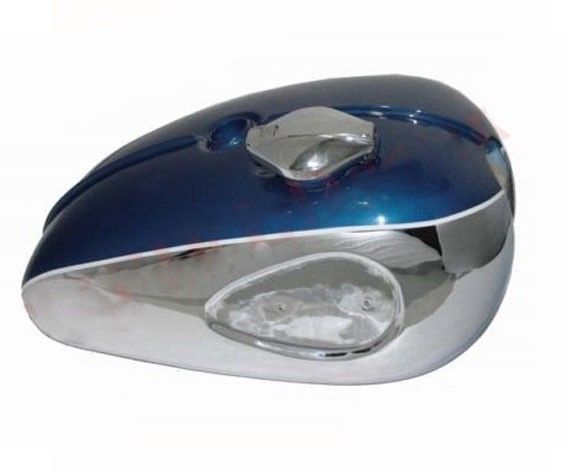 BSA A65 Blue Chrome Plated Petrol Tank + Filler Cap 1968-69 Us Specs 2 Gal 