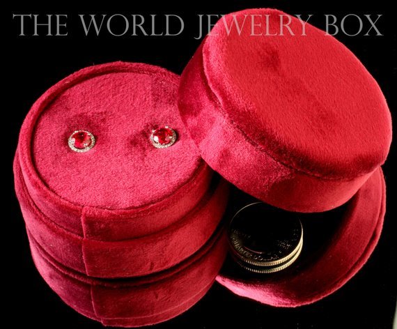 Grey Gray Velvet Round Plush Stud Earring Birthday Anniversary Eva Collection