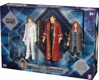 Doctor Who Series Four Action Figure Set: River Song~Narrator~Donna Noble NEW 4