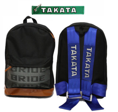 JDM Bride Racing Backpack with Racing Harness Shoulder Straps Super Cool BLU/BR