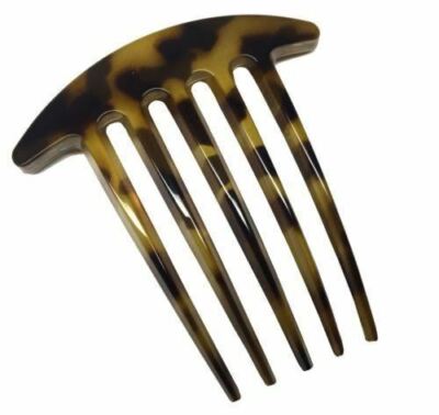 Parcelona French Medium Interlocking Light Tortoise Shell Side Hair Comb 2 pcs