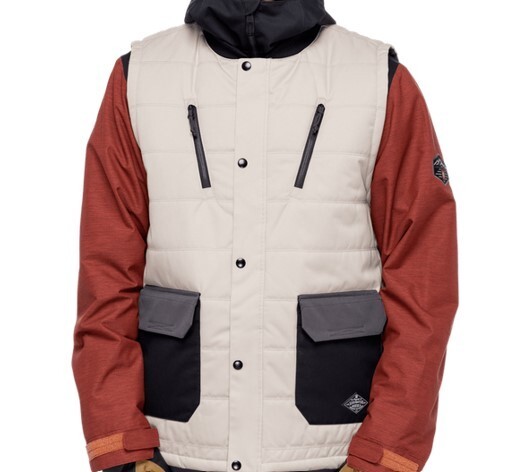 Pre-owned 686 Smarty 5 In 1 Complete Snowboard Jacket (l) Putty Colorblock M2w111-puty In Multicolor