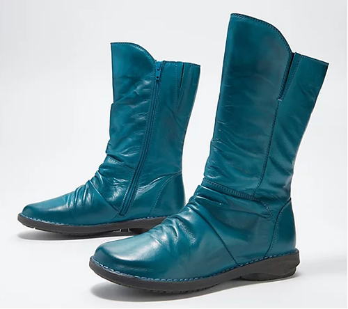 MIZ MOOZ MIZ MOOZ PASS SZ EU 41 W BREIT (US 9.5-10) DAMEN LEDER MITTEL BIKER BOOTS MARINE