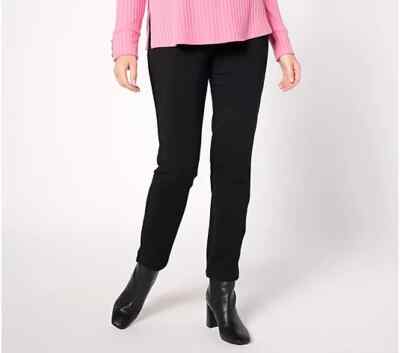 Susan Graver Weekend Petite Premium Stretch Slim Ankle Pant Black Petite XXS