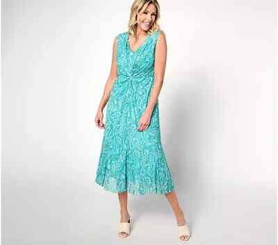 Isaac Mizrahi Live! Regular Always Isaac Twist Front Mesh Mi Classic Paisley,L