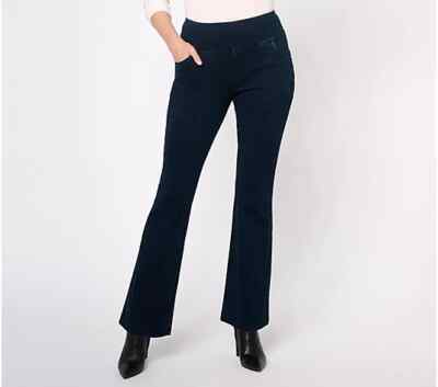 Women With Control Stretch Denim La Petite Bell Pant-Indigo-Tall Small A627444