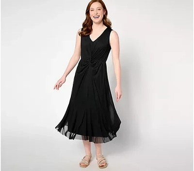 Isaac Mizrahi Live! Regular Always Isaac Twist Front Mesh Mi Pitch Black,Small