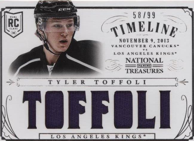2013-14 Panini National Treasures - Tyler Toffoli #RT-TT