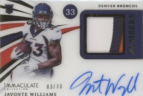 2021 Panini Immaculate Collection Javonte Williams #INA-JWI