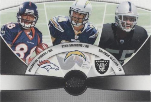 2010 Topps Prime Demaryius Thomas Rolando McClain Ryan Mathews #3Q-23