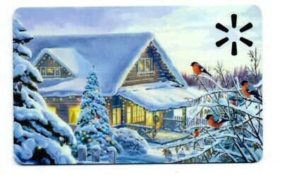Walmart House Bird Snow Tree Christmas Gift Card No $ Value Collectible FD101325