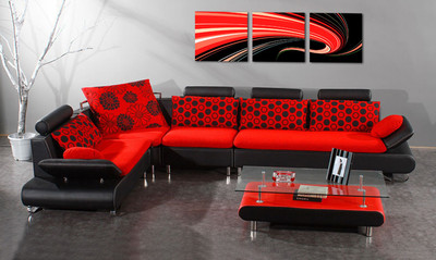 ABSTRACT Digital Ready to hang 3 piece wall art/surpassed stretched canvas print