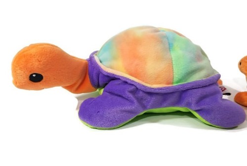 TY Turtle Pillow Pal Plush 1998 Tie-Dye & Peekaboo 2000 Turtle Bean Plush Toy