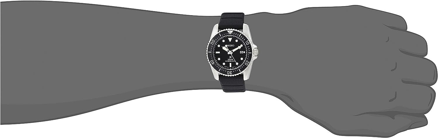 Pre-owned Seiko Prospex Sbdn075 Solar Diver Scuba Sapphire Crystal Watch Silicon Band Men