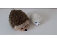Hedgehog soft toy and tiny polar teddy bear soft toy - suitable for newborns