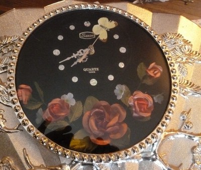 Oriental Style Fan Shaped Quartz Wall Clock, Sansco, Taiwan, 30