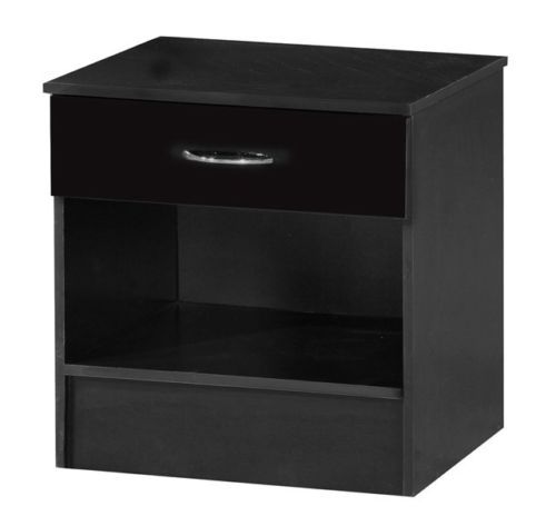 IKEA VIKHAMMER Nachttisch – Schwarz, Mit Schublade & Soft-Close, Aus Faserplatte