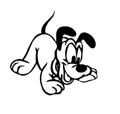 Baby Pluto 6'' Black Car Truck Vinyl Decal Art Wall Sticker