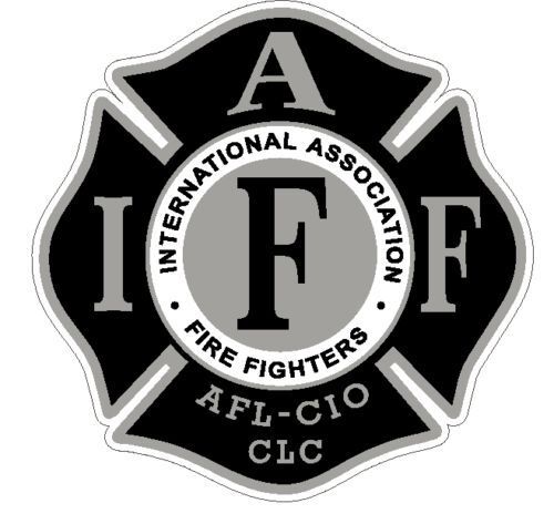 4" IAFF Decal Black and Silver Exterior Mount READ AUCTION