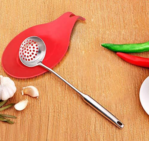 6 Pcs Kitchen Silicone Spoon Rest Heat Resistant Utensil Rest Ladle Spoon Holder