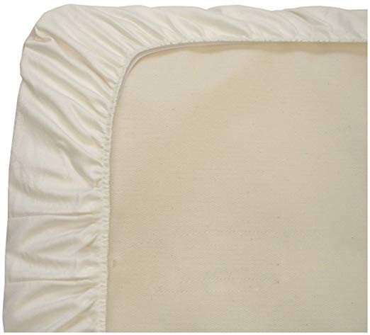 NATUREPEDIC Organic Waterproof Fitted Crib Pad - 28”x52” - NO PVC, EUC