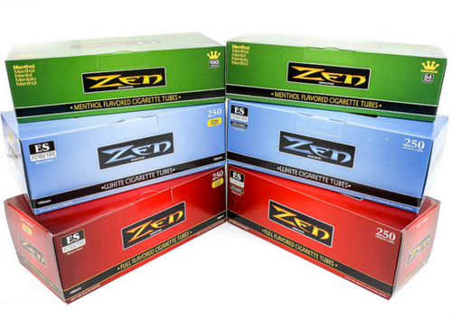 ZEN Blue Light King Size - 10 Boxes - 250 Tubes Box RYO White