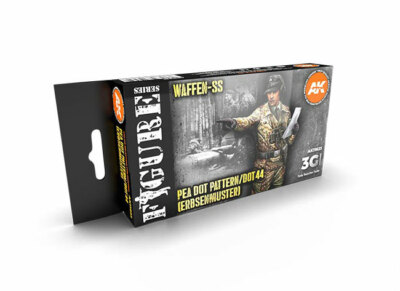AK Interactive #AKI-11623 Figure Series Waffen SS 44 DOT Uniforms 3G Paint Set