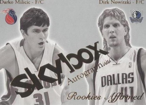 2003-04 Skybox Autographics - Darko Milicic/Dirk Nowitzki #15RE