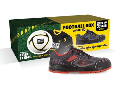 Safety Jogger Fussball-Box: Safety Shoe Cador S1P+ Shirt + Socks +
