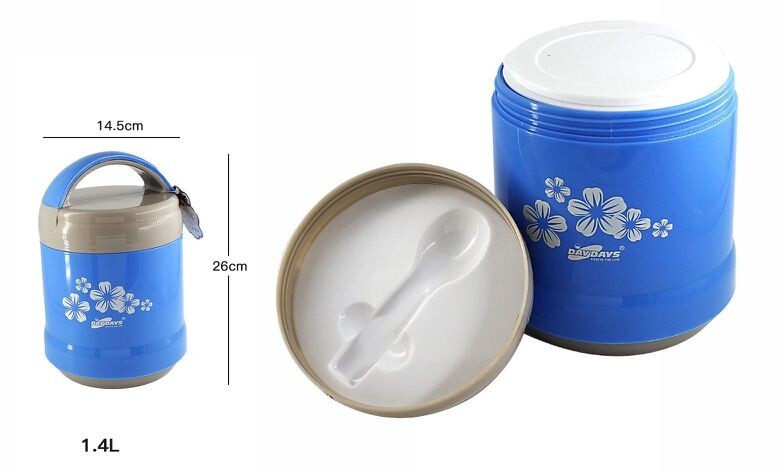 Portavivande 1,4Lt Thermos Contenitore Termico Termoisolante Cibi Alimenti dfh