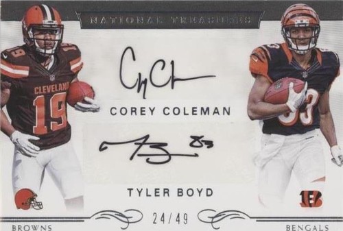 2016 Panini National Treasures Corey Coleman Tyler Boyd #30
