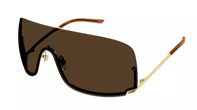 Pre-owned Gucci Gg1560s-002-99 Gold Sunglasses In Brown
